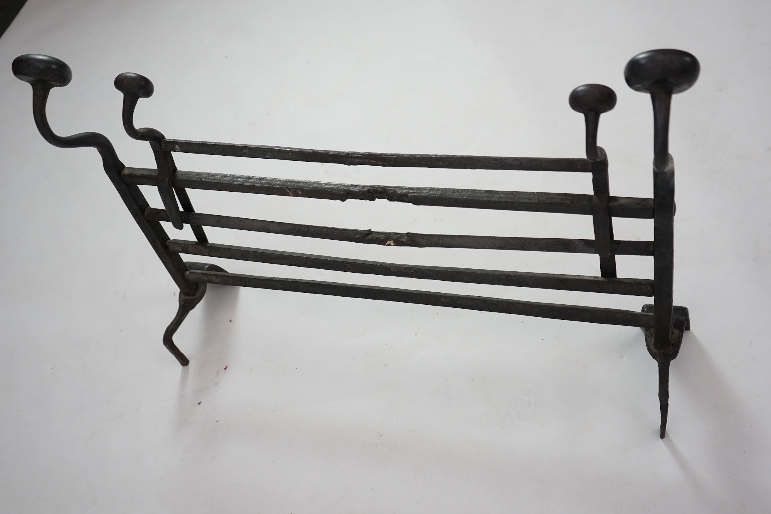 A 17th century French iron adjustable grate